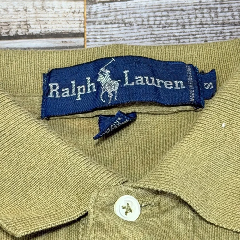 Kids Ralph Lauren Polo Shirt‎ Tan Short Sleeve Embroidered Pony Size S